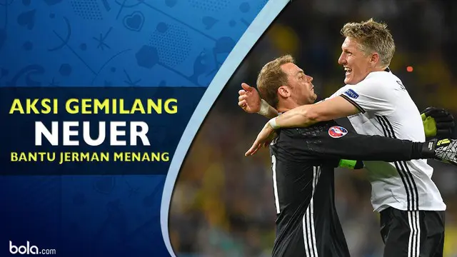 Video Penyelamatan Gemilang Manuel Neuer bantu Jerman kalahkan Ukraina menjadi skor 2-0, pada Senin (13/06/2016).