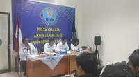 Konferensi pers capaian BNN Garut selama setahun (Liputan6.com/Jayadi Supriadin)