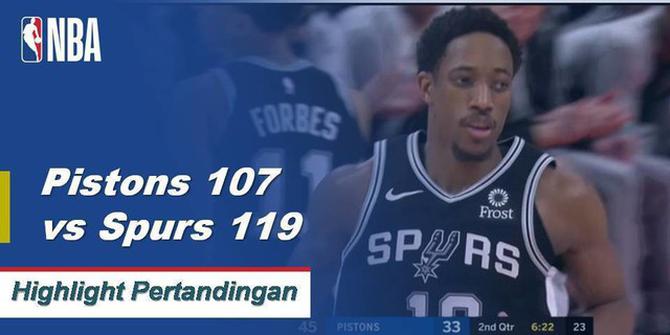 Cuplikan Pertandingan NBA : Spurs 119 vs Pistons 107