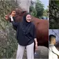 Potret Nathalie Holscher berburu sapi kurban seberat 1 ton lebih. (Sumber: Instagram/nathalieholscher / YouTube/NATHALIE HOLSCHER)