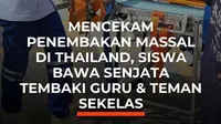 Penembakan terjadi di sebuah sekolah di Provinsi Nonthaburi, Thailand, Jumat (7/8/2025). Tujuh orang tewas dalam insiden ini, termasuk seorang guru dan siswa yang diduga sebagai pelaku.

Menurut polisi, pelaku merupakan siswa berusia 14 tahun yang duduk di kelas delapan. Terduga pelaku disebut me...