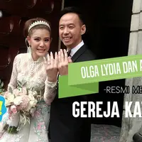 Senyuman Olga Lydia dan Aris Utama di hari Pernikahan.