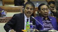 Anggota DPR RI dari Fraksi Partai Demokrat Roy Suryo saat saat uji kelayakan dan kepatutan terhadap calon Dewas TVRI.