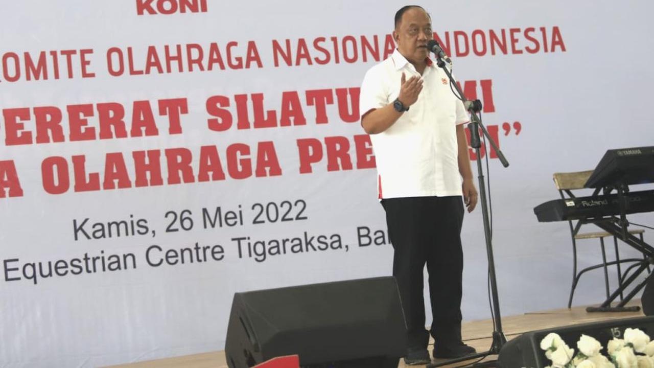 Ketum KONI Marciano Norman saat Halal bi Halal usai SEA Games 2021