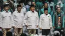 Ketua Umum Partai Gerindra Prabowo Subianto bersama Ketua Umum PKB Muhaimin Iskandar saat acara PKB Road To Election 2024 di Tennis Indoor Senayan, Jakarta, Minggu (30/10/2022). Acara itu dihadiri oleh para kader Partai Kebangkitan Bangsa (PKB) dari seluruh wilayah di Indonesia. (merdeka.com/Iqbal S Nugroho)