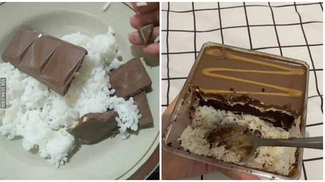 6 Potret Makan Nasi Pakai Cokelat Ini Absurd, Gagal Meningkatkan Mood
