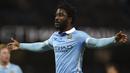 Wilfried Bony. Striker asal Pantai Gading ini didatangkan Manchester City dari Swansea City pada tengah musim 2014/2015. Selama 1,5 musim ia tampil dalam 46 laga dengan raihan 10 gol. Di awal musim 2016/2017 ia dipinjamkan ke Stoke City, lalu kembali ke Swansea di musim berikutnya. (AFP/Paul Ellis)