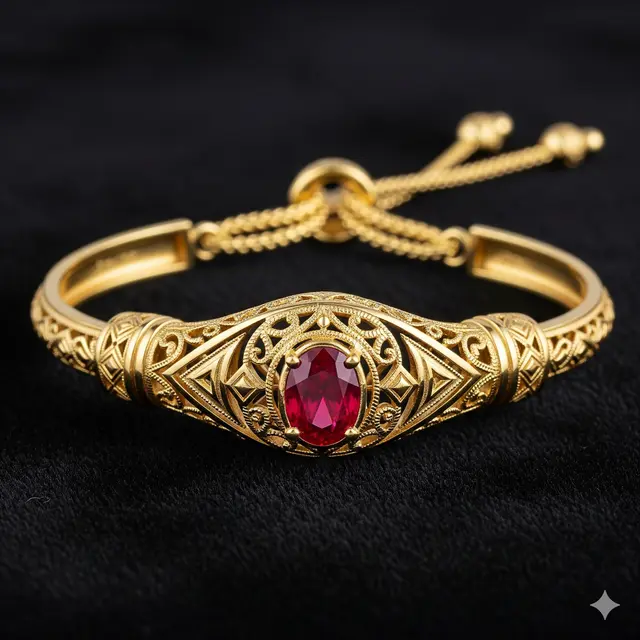 Gelang emas serut batu permata (Foto: Gemini)