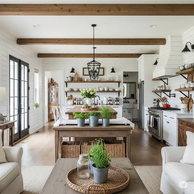 Rumah Minimalis Sederhana Farmhouse Modern yang Rustic Chic