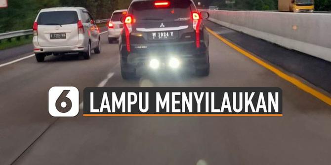 VIDEO: Viral Lampu Mobil Menyilaukan Mata Melaju di Tol