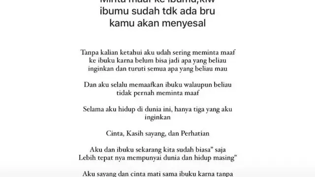 Unggahan Lolly. (Foto: Dok. Instagram @1a.uraa)