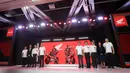 Launching motor baru untuk MotoGP 2025 yang dihadiri oleh pebalap MotoGP Honda Racing Corporation (HRC), Joan Mir dan Luca Marini di pabrik PT Astra Honda Motor (AHM) di Cikarang, Jawa Barat pada Sabtu (1/2/2025). (Bola.com/M. Iqbal Ichsan)