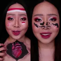 Perempuan ini rela tidur untuk membuat makeup bertema Kemerdekaan/dok. Instagram @yohannasiscillia
