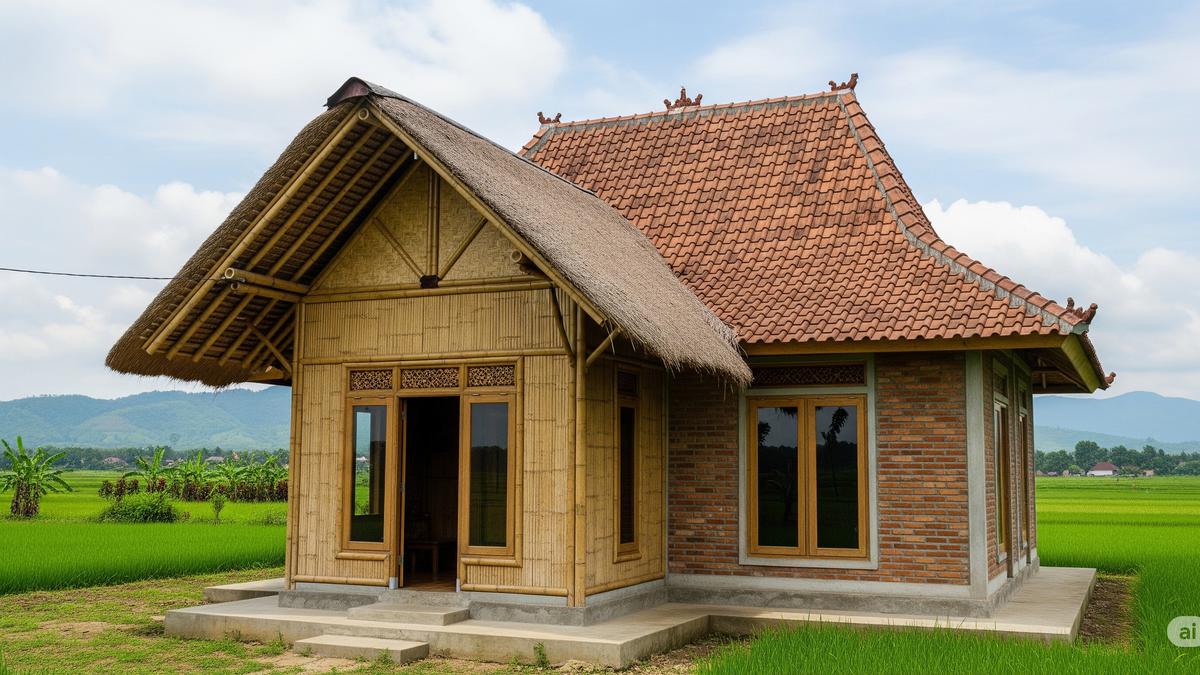 8 Inspirasi Rumah Sederhana dari Bambu dan Batako dengan Atap Jerami &amp; Genteng
