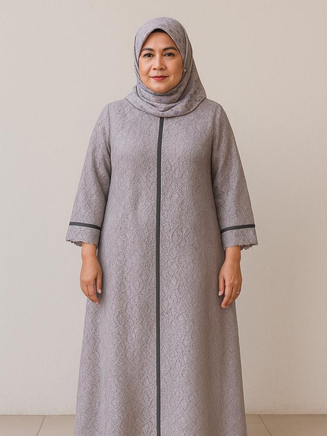 7 Model Gamis Brokat untuk Usia 40-an, Stylish dan Sopan