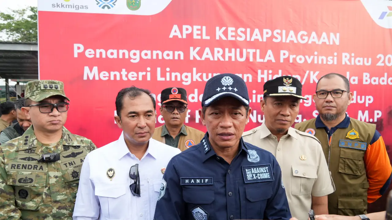 Menteri LH/Kepala BPLH Hanif Faisol Nurofiq menegaskan penguatan kesiapsiagaan dalam menghadapi kebakaran hutan dan lahan (karhutla) di Provinsi Riau.