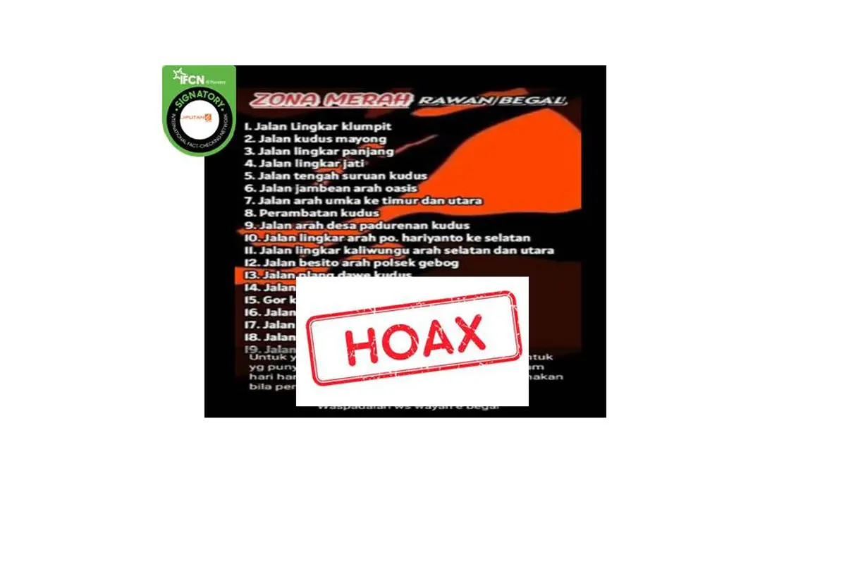 Cek Fakta zona begal di Kudus
