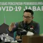 Gubernur Jabar Ridwan Kamil mengikuti Rapat Terbatas Koordinasi Lintas Provinsi bersama Wakil Presiden Republik Indonesia via video conference, di Gedung Pakuan, Kota Bandung, Selasa (7/4/20). (Humas Jabar)