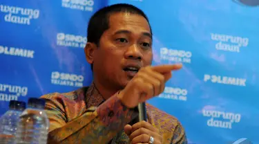 Wakil Sekjen PAN, Yandri Susanto berdiskusi dalam acara diskusi Polemik Bukan Parlemen Biasa, di Jakarta, Sabtu (11/10/2014) (Liputan6.com/Faisal R Syam)