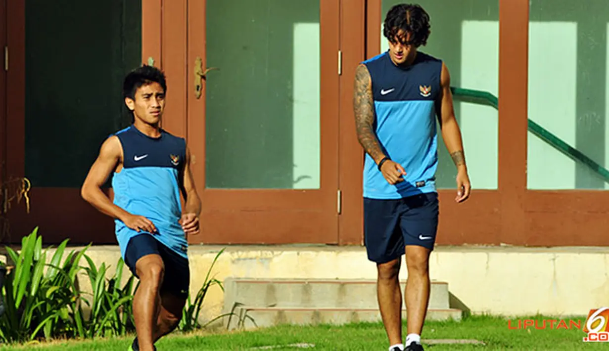 Latihan Timnas Indonesia Minggu (25/11/2012) di Hotel Horses Golden Palace, Kuala Lumpur, Malaysia.  tempat menginap Pemain Timnas Piala AFF 2012.