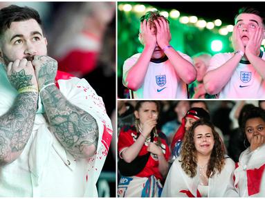 Fans Timnas Inggris kembali harus mengubur dalam-dalam kerinduannya untuk melihat Tim Tiga Singa menjadi juara. Duka semakin terasa bagi suporter lantaran kegagalan terjadi di rumah sendiri. Berikut reaksi fans Inggris usai gagal juara Euro 2020 (Euro 2021).