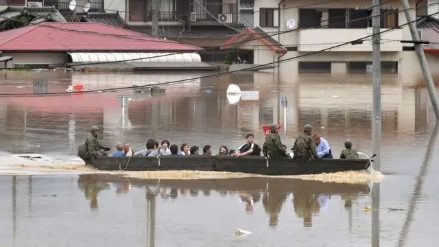 Banjir di Jepang akhir pekan ini (8/7) (Kyodo News Agency via ABC)
