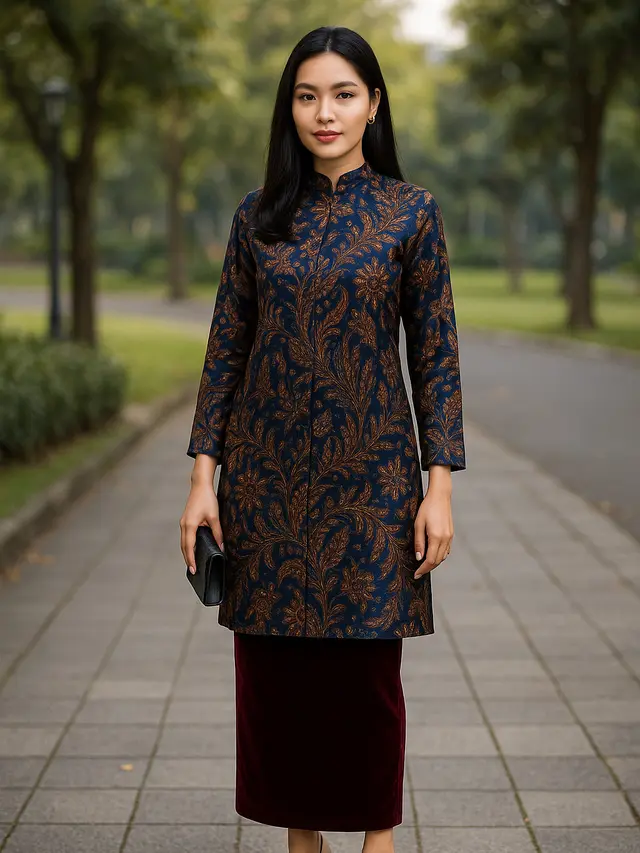 13 Inspirasi Model Tunik Batik Setelan Rok yang Simpel Tapi Mewah, Cocok untuk Segala Acara