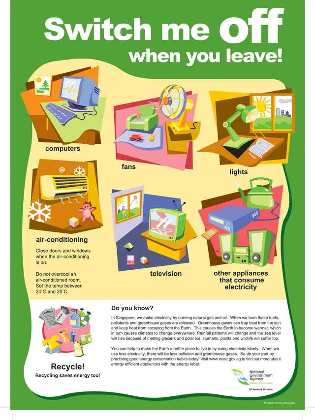 Poster Hemat Energi (Switch Me Off When You Leave!)