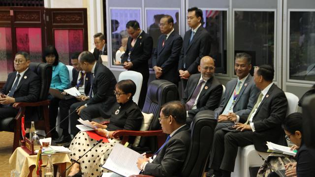 Rangkaian pertemuan menlu ASEAN (AMM/PMC) di Vientiane, Laos, Kamis (25/7/2024). (Dok. Kemlu RI)