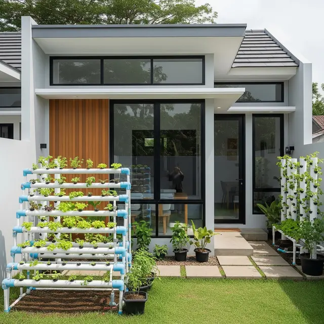 9 Model Rumah Mungil tapi Punya Halaman Belakang untuk Hidroponik