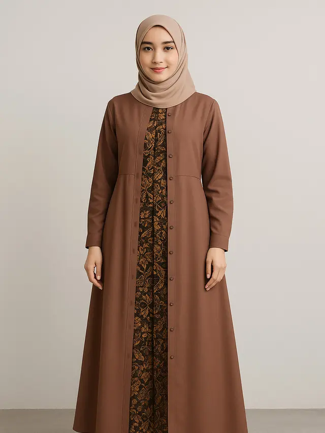 Model Gamis Batik Kombinasi Full Kancing Terpopuler 2025