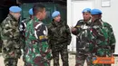 Citizen6, Lebanon: Wadan Satgas POM TNI Kontingen Garuda (Konga) XXV-D/Unifil, Mayor Laut Wahyu Dwi Sulistyo, menerima kunjungan staf Operasi Bidang Latihan (G-5) AOR (Area Of Responsibility) Sektor Timur UNIFIL, Rabu (28/3). (Pengirim: Badarudin Bakri)