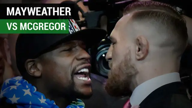 Berita video adu mulut antara Conor McGregor dengan Floyd Mayweather di konferensi pers jelang laga tinju keduanya pada 26 Agustus 2017.