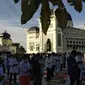 Ratusan umat muslim di Kota Medan, Sumatera Utara (Sumut) melaksanakan Salat Idul Adha 1442 Hijriah di Masjid Raya Al-Mashun