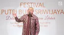 Gubernur Sumatera Selatan, Alex Nurdin memberikan sambutan pada acara Festival Putri Bumi Sriwijaya (PBS) yang diselenggarakan oleh Indonesia Tionghoa di Jakarta, Kamis (29/3). (Liputan6.com/Pool/Agus)