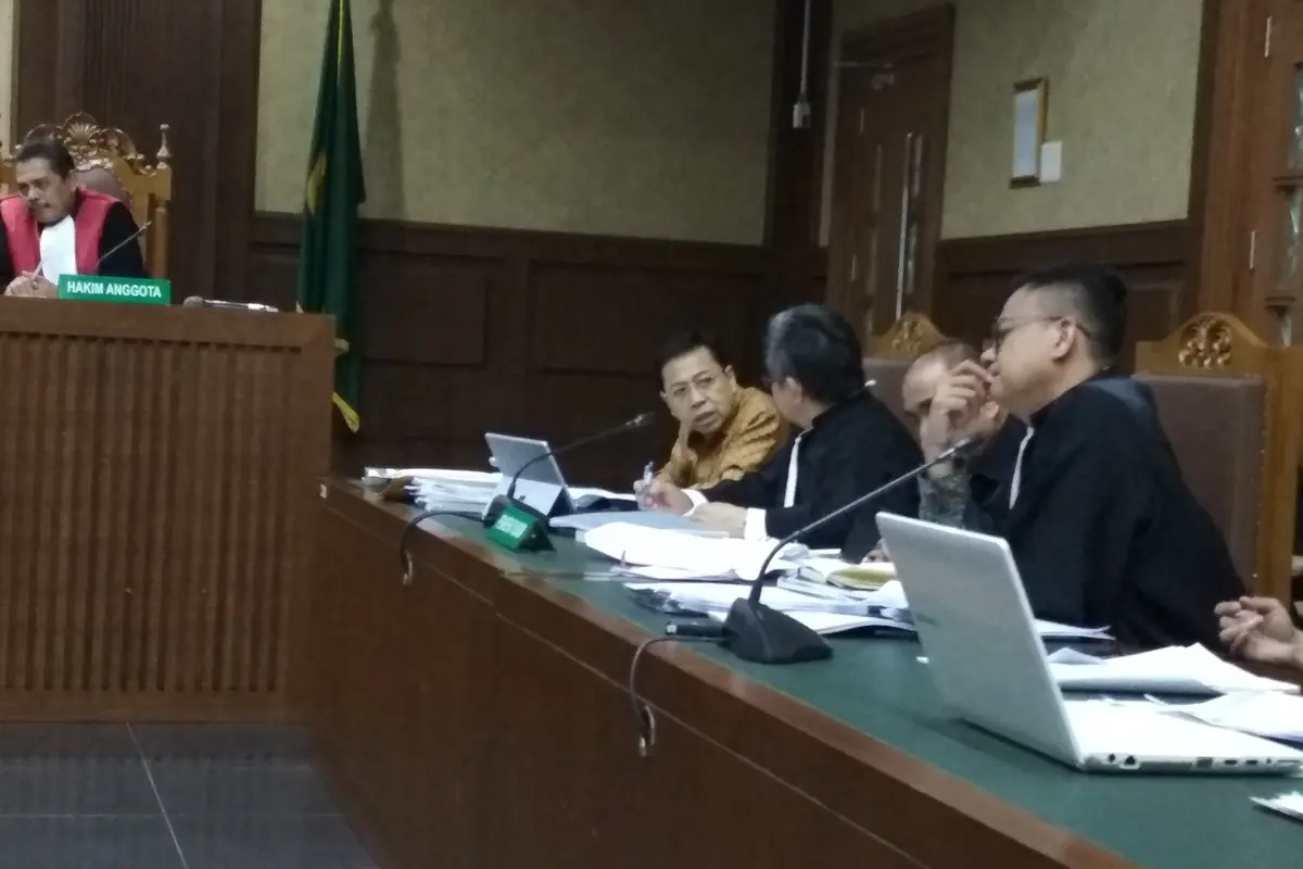Setya Novanto menjalani persidangan kasus e-KTP di Pengadilan Tipikor, Jakarta Pusat.