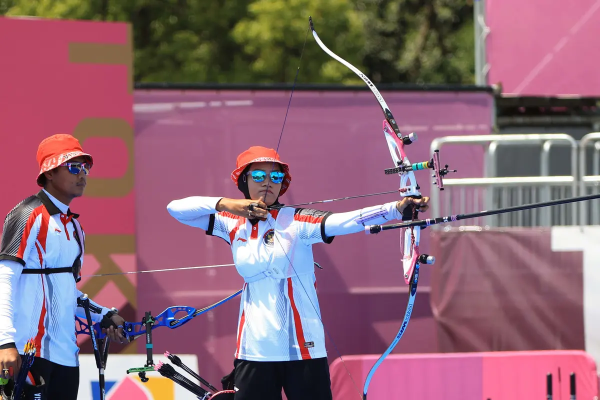 Foto: Tim Panahan Beregu Campuran Indonesia Terhenti di Perempat Final Olimpiade Tokyo 2020