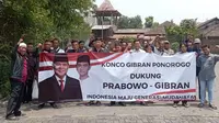 Relawan Konco Gibran  Ponorogo mendeklarasikan diri mendukung pasangan Prabowo Subianto-Gibran Rakabuming Raka untuk menjadi Capres dan Cawapres 2024. (Istimewa)