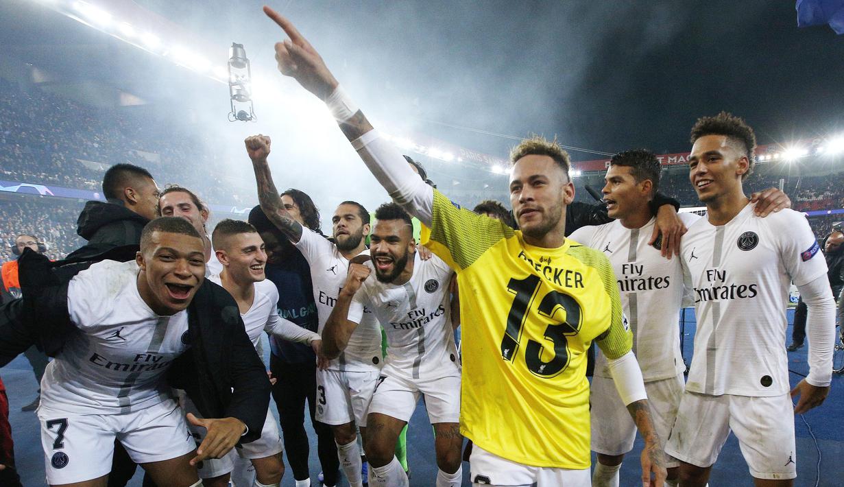 3. Paris Saint-Germain - Tim ibu kota Prancis ini terbentuk dari perpecahan Paris FC dan Stade Saint-Germain pada 1972. Sejak kembali ke kasta tertinggi pada 1974, PSG tetap bertahan di Ligue One hingga saat ini. (AP/Thibault Camus)