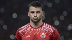 Striker Persija Jakarta, Marko Simic, bersiap menghadapi Bali United pada final Piala Presiden di SUGBK, Jakarta, Sabtu (17/2/2018). Persija menang 3-0 atas Bali United. (Bola.com/Vitalis Yogi Trisna)