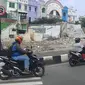 Lokasi lahan di simpang Ramanda Jalan Raya Margonda, Kota Depok, ditertibkan untuk pelebaran jalan mengurai kepadatan kendaraan. (Liputan6.com/Dicky Agung Prihanto)