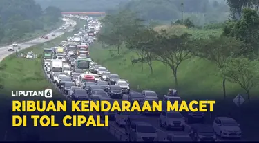 H-1 Ribuan Kendaraan Macet Panjang di Tol Cipali