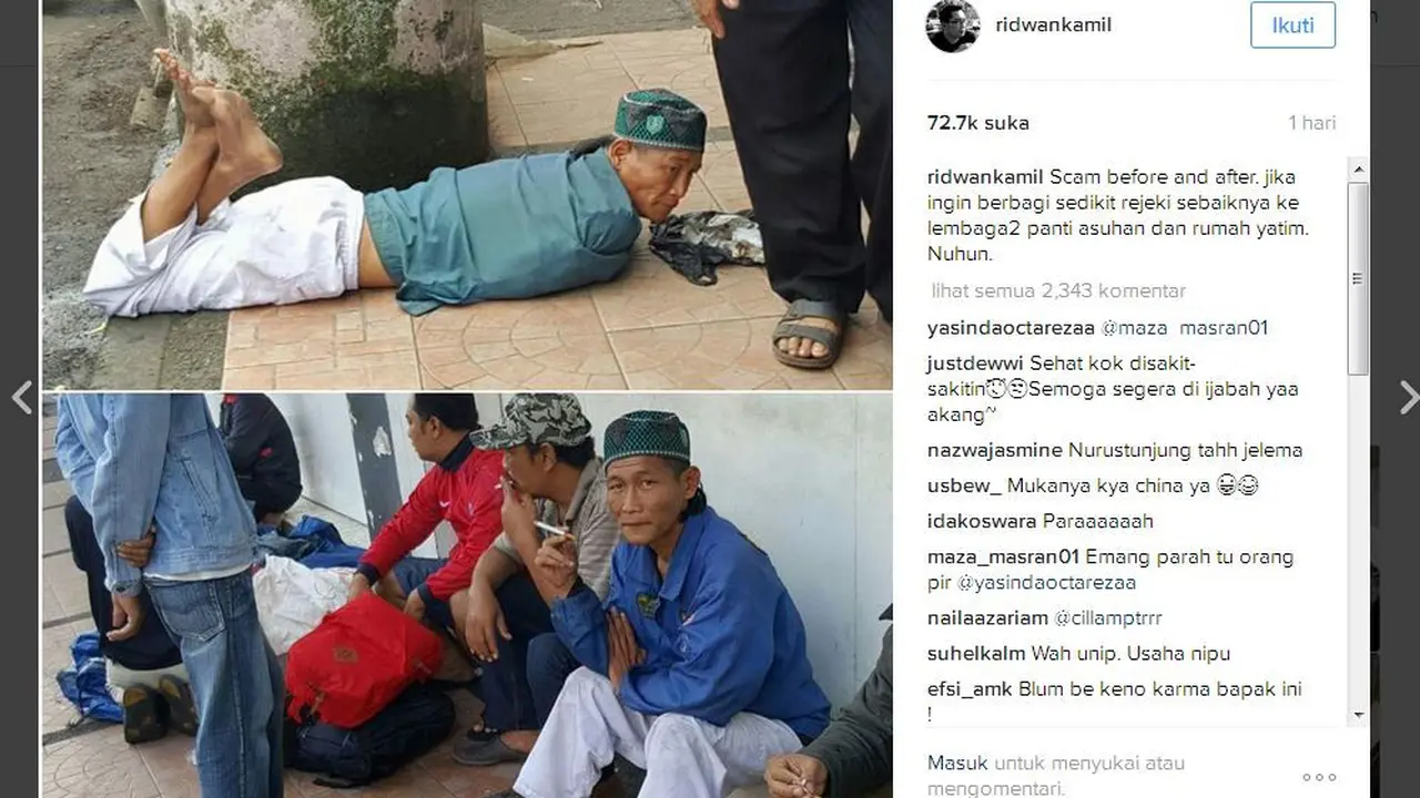 Sindir Pengemis Penipu, Ridwan Kamil Pajang Foto Anak