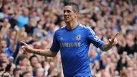 7. Fernando Torres - Chelsea memboyong striker karismatik Spanyol ini dengan harga 50 juta poundsterling dari Liverpool. Produktivitasnya menurun bersama The Blues hingga akhirnya dipinjamkan ke AC Milan. (AFP/Olly Greenwood)