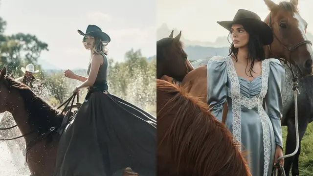 Anggunnya Duo Bestie Supermodel Gigi Hadid dan Kendall Jenner Bergaya Equestrian di Sampul Majalah Vogue