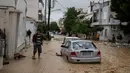 Banjir menggenangi pusat negara Yunani untuk kedua kalinya dalam waktu kurang dari sebulan. (AP Photo/Petros Giannakouris)