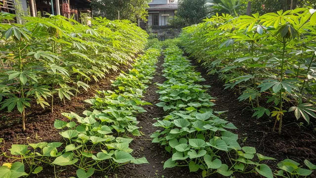 Ide Kebun Kombinasi Umbi-umbian Lokal untuk Cadangan Pangan Rumahan/Gemini AI