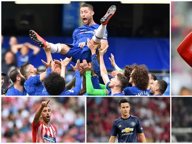 Berikut ini enam pemain yang memutuskan untuk meninggalkan klub yang telah lama dibelanya. Diantaranya adalah Gary Cahill, Diego Godin dan Arjen Robben. (Foto Kolase AP dan AFP)