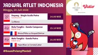 Jadwal Siaran Langsung Tim Indonesia Olimpiade paris 2024 di Vidio, 29 Juli 2024