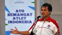 Menpora Roy Suryo melepas atlit yang akan berlaga di Asian Games, Jakarta, Kamis (11/9/2014) (Liputan6.com/Miftahul Hayat)